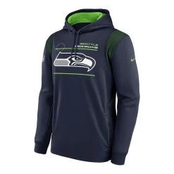 Seattle Seahawks 2021 NFL On-Field Sideline Nike Therma Hoodie - Navy
