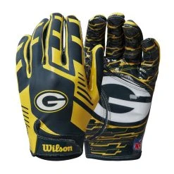 Wilson NFL Stretch Fit Youth Receiver Handschuhe Team Green Bay Packers